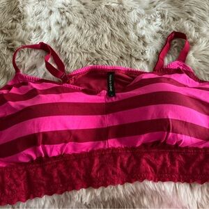 Striped Pink and Red Bralette